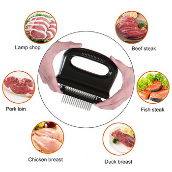 48 остриета Игла за омекотяване на месо Нож от неръждаема стомана Steak Mallet Tenderizer Чук Pounder Инструменти за готвене за телешки стек Tende