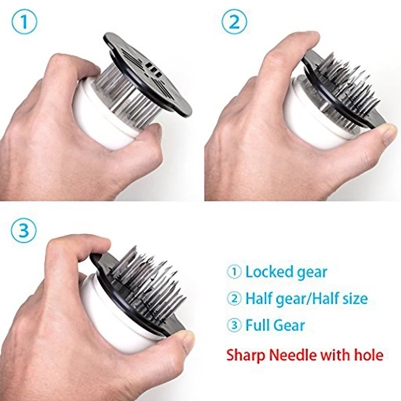 2 viename Daugiafunkcis mėsos minkštiklis Marinatas kepsnys Mėsos purkštukas Grilis Prieskoniai Padažas Švirkštas Virtuvės įrankiai