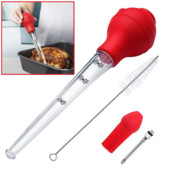 Kalakutienos adata silikoninė kalakutienos prieskonių siurblys kepsninės įrankiui lašinti prieskonių vamzdelis su šepetėliu 5 dalių vištienos pompų rinkinys