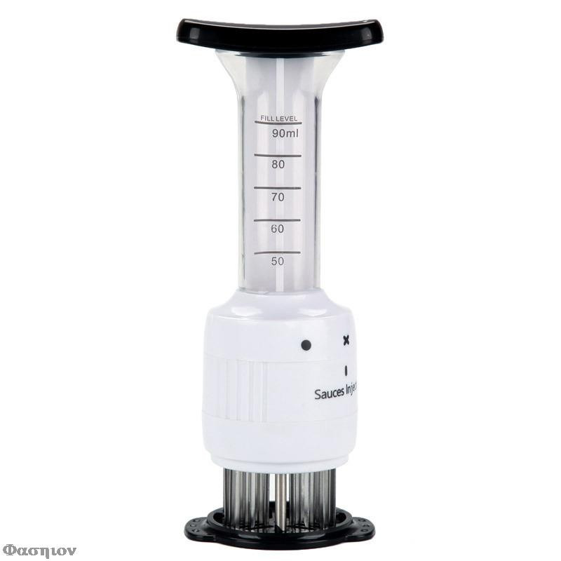 2 az 1-ben Professzionális Húspuhító Pác mártások Injektor BBQ Steak Marhahús rozsdamentes acél tűvel