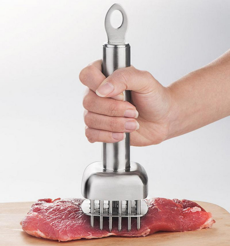 1 db Kiváló minőségű séf professzionális hús steak hús puhító tű rozsdamentes acél konyhai eszközökkel Főző konyhai kiegészítők