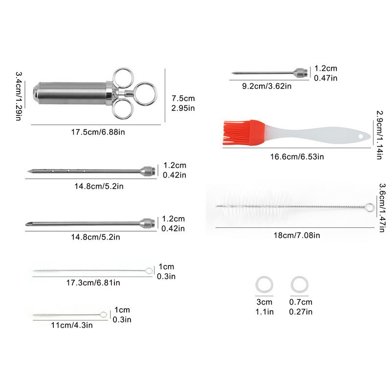 2022. aasta marinaadi maitsestamise pihusti kalkuniliha pihustid roostevabast terasest keedusüstlaga 3 nõelaga