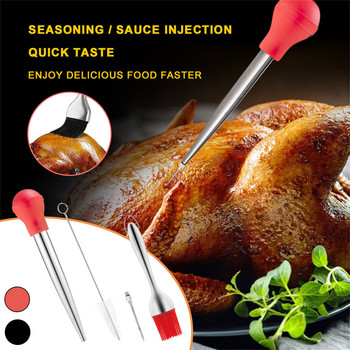 Σταγονόμετρο γαλοπούλας Baster Oil Cooking Turkey Chicken Oil Dropper Bbq Food Flavor Baster Tube σωλήνα αντλίας σύριγγας Εργαλεία κουζίνας