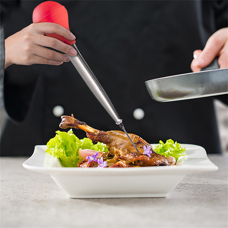 Picurator de ulei de curcan pentru gătit Picurator de ulei de pui de curcan pentru grătar, aromă de alimente, seringă, tub, pompă, unelte de bucătărie