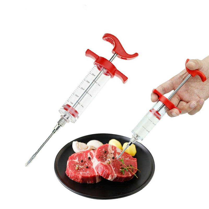 Seringă pentru carne pentru grătar, injector de marinată, seringă cu aromă de pui de curcan, accesorii pentru gătit ZXH