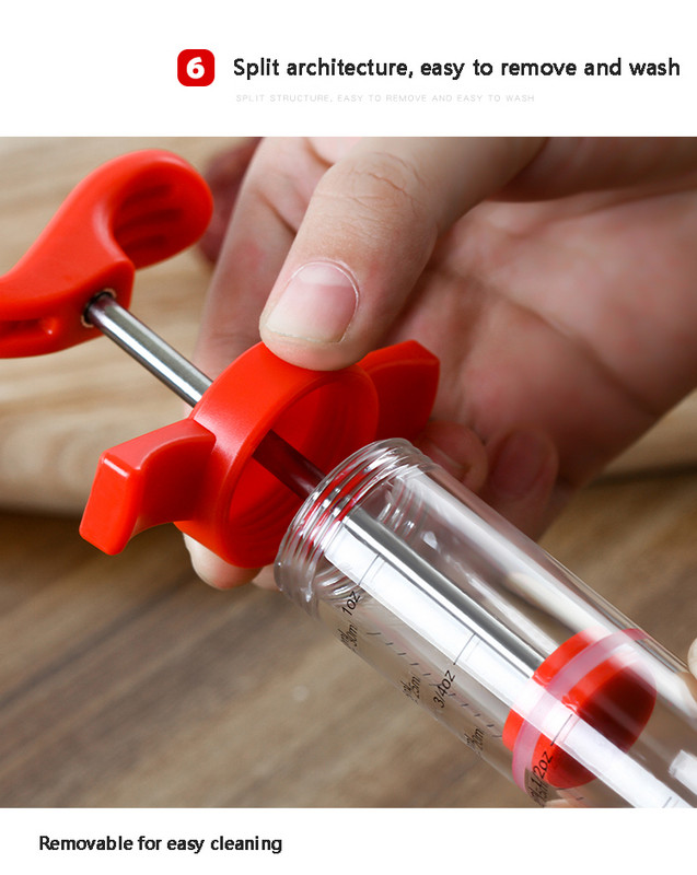 Ac de aromă Turcia Grătar Carne Injector de aromă Ace din oțel inoxidabil Seringă de condimente Sos de bucătărie Accesoriu pentru seringă de marinată