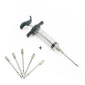 1 buc injector de marinată de 30 ml + 5 buc set de ac injector de marinată din oțel inoxidabil pentru aromă de marinată de carne injector de gătit
