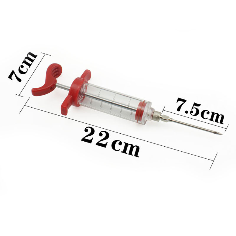 1 buc injector de marinată de 30 ml + 5 buc set de ac injector de marinată din oțel inoxidabil pentru aromă de marinată de carne injector de gătit