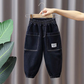 Blugi pentru copii elastici pentru baieti cu buzunar