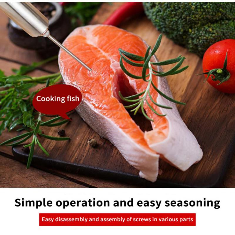 Injektor za puretinu za marinadu, kapacitet od 2 unce sa 6 igala, silikonska četka, šprica za ubrizgavanje začina za roštilj od nehrđajućeg čelika