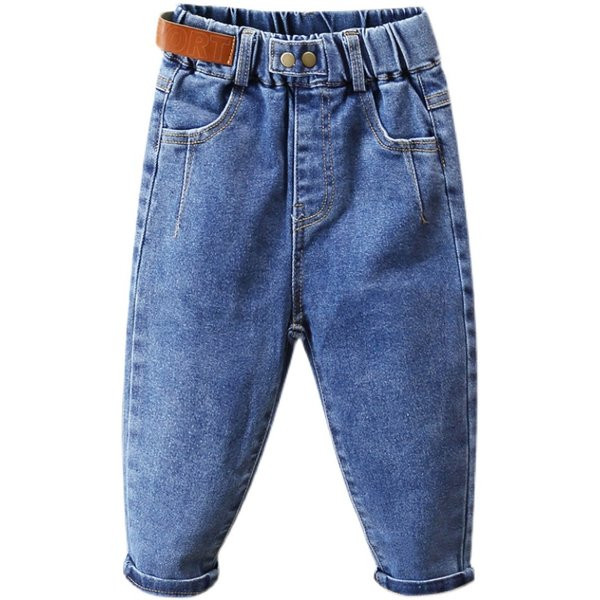 Platus džinsų modelis berniukams su kišene tinkantis kasdieniam gyvenimui