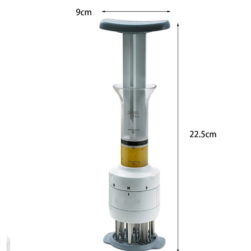 Višenamjenski uređaj za omekšavanje mesa 2 u 1 injektor za marinadu odrezak s iglom od nehrđajućeg čelika, šprica za začinjavanje Kuhinjski alati