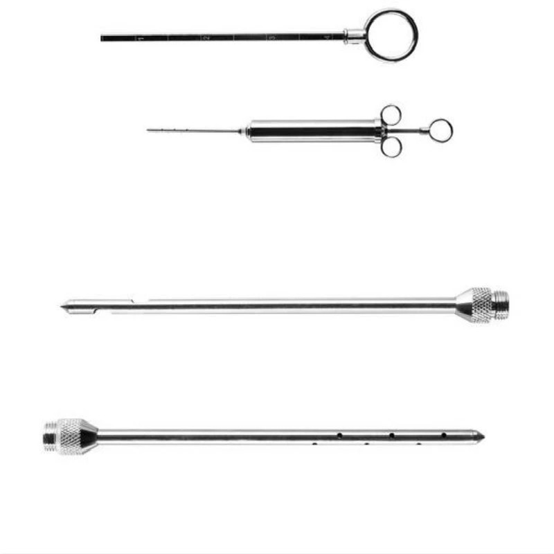 Prieskonių purkštukas su dviem adatomis Kalakutienos marinato purkštukas nerūdijančio plieno kepimo kepsninės įrankiai