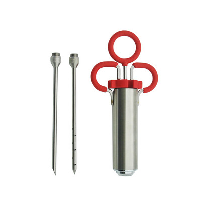 2 OZ Injektor za začine od nehrđajućeg čelika Perad Injektor za marinadu za puretinu s 2 igle Kuhinjski alati za roštiljanje