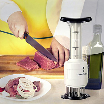 Мултифункционален инжектор за месо Иглени инжектори за подправки от неръждаема стомана Омекотител за месо Кухненски джаджи Инструменти за готвене на барбекю