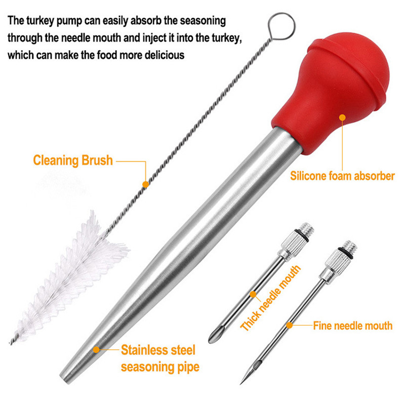 Kalakutienos adatų prieskonių siurblių rinkinys kepsninės priedai Silikono lašelinio diržo valymo šepetys Ekologiški virtuvės įtaisai Padėkos diena