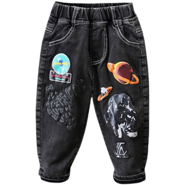 Dječje traperice s podstavom i 3D printom