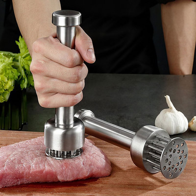 Игла за омекотяване на месо с остра игла от неръждаема стомана Кухненски инструменти за готвене Чук за крехко месо за телешки стек