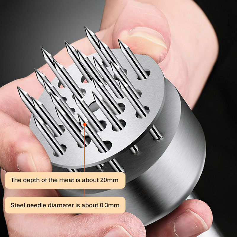 Mėsos minkštinimo adata su aštria nerūdijančio plieno adata Virtuvės gaminimo įrankiai Minkštas mėsos plaktukas jautienos kepsniui