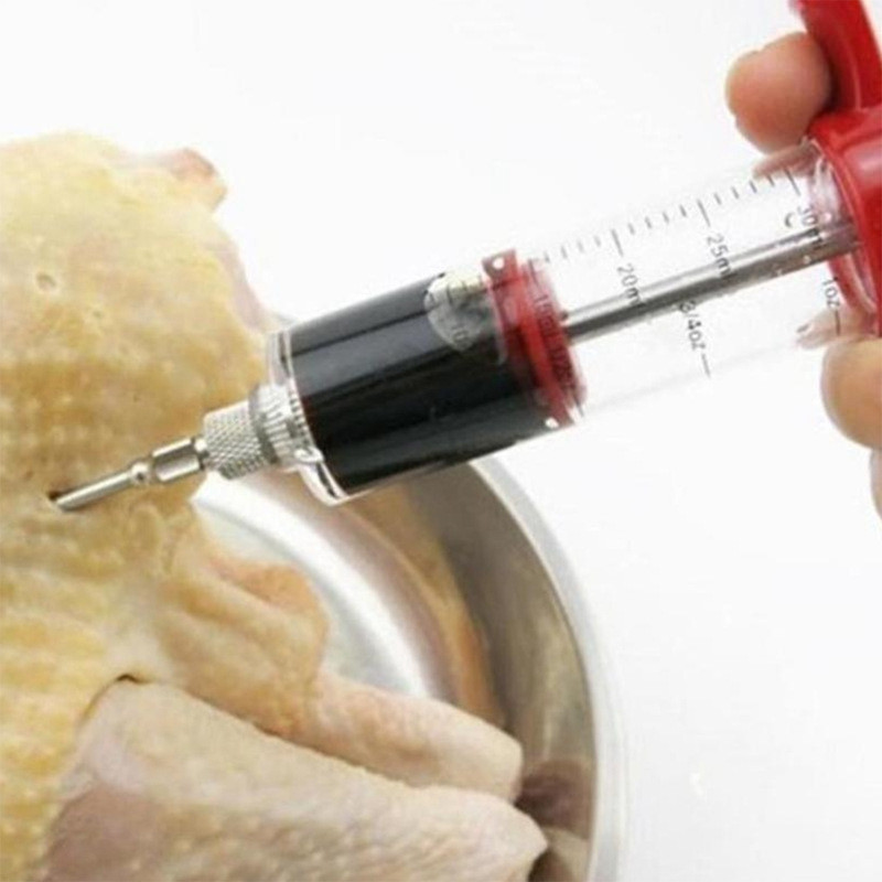 5PCS BBQ Meat Injector Kit Prijenosni Infuser za marinadu od nehrđajućeg čelika Pureći Injektor Kuhinjski alati