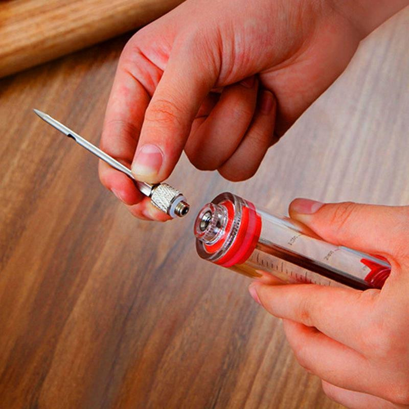 Mėsos švirkšto marinato purkštukas kalakutienos vištienos adatos prieskonių švirkštų rinkinys BBQ virtuvės padažas marinatas švirkšto priedai