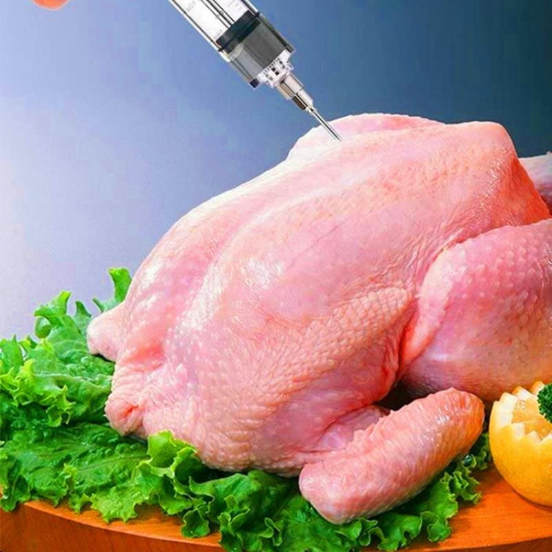 Mėsos švirkšto marinato purkštukas kalakutienos vištienos adatos prieskonių švirkštų rinkinys BBQ virtuvės padažas marinatas švirkšto priedai