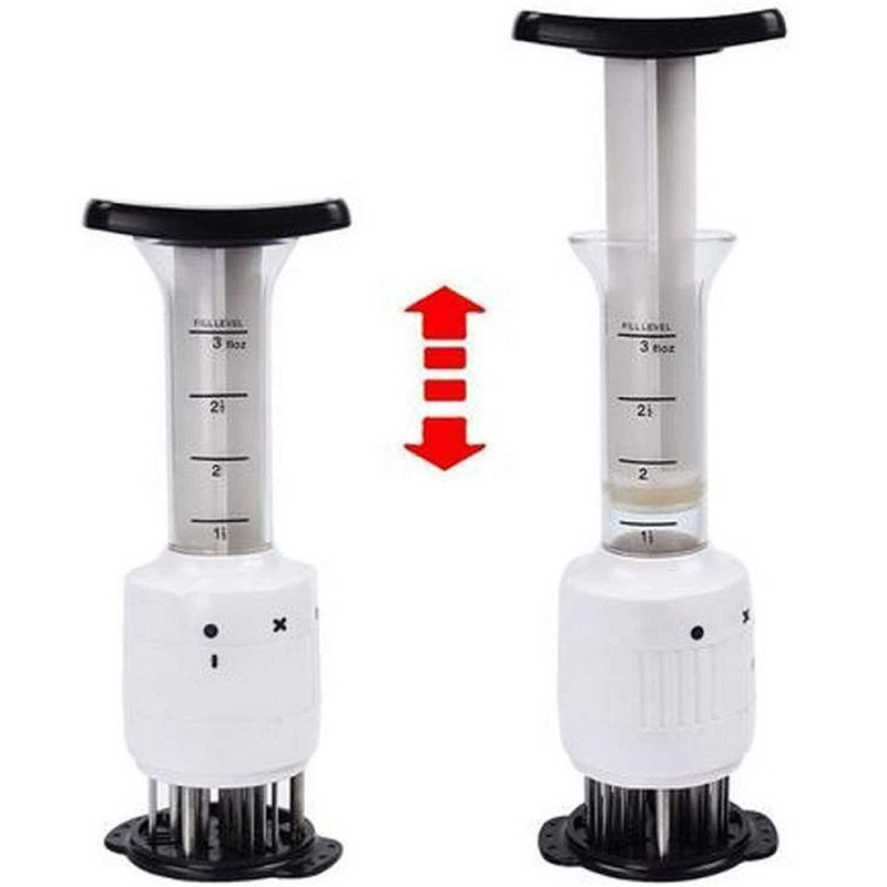 Nerūdijančio plieno mėsos minkštiklis adata jautienos kepsnys mėsos purkštukas marinato skonio švirkštas virtuvės prietaisai BBQ kepimo įrankiai