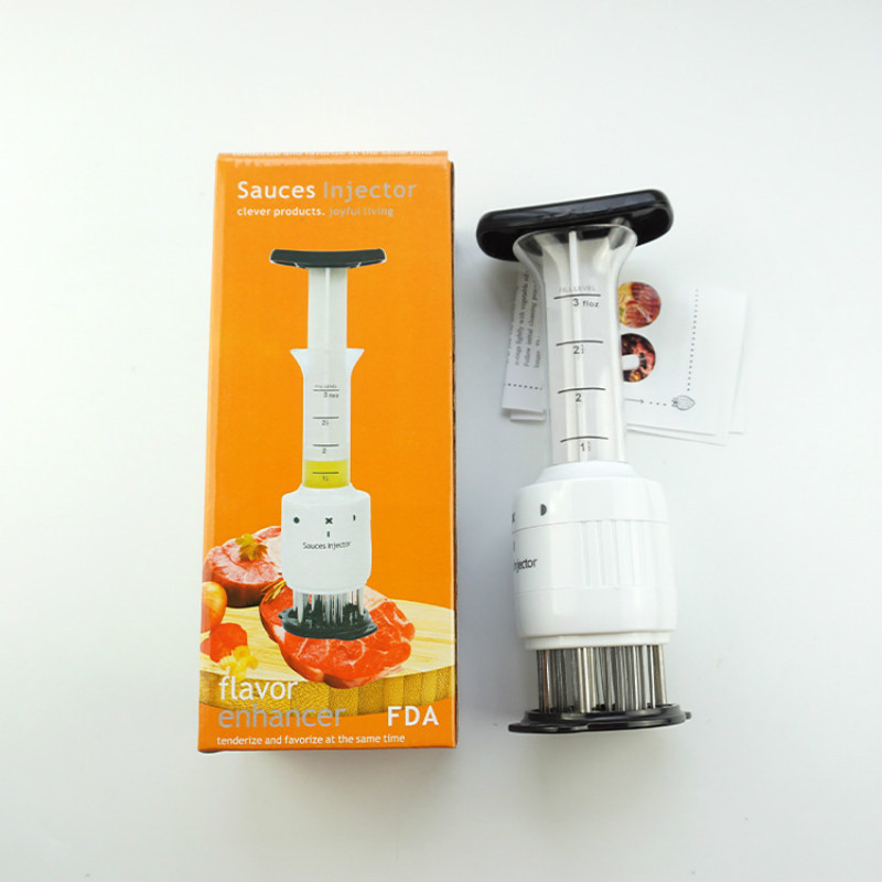 Nerūdijančio plieno mėsos minkštiklis adata jautienos kepsnys mėsos purkštukas marinato skonio švirkštas virtuvės prietaisai BBQ kepimo įrankiai