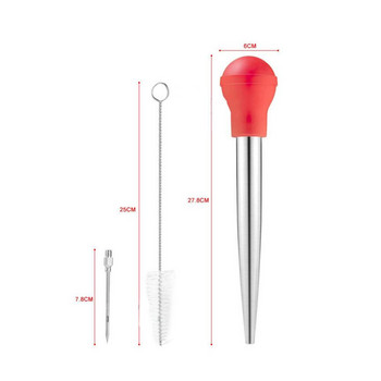 Σετ Τουρκίας Baster Meat Injector Needle with Cleaning Brush for Turkey, BBQ και Roast Turkey Baster σύριγγα