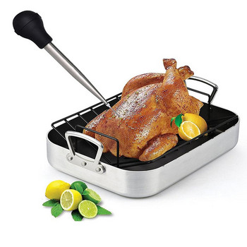 Игла за инжектор за месо с пуйка Baster Set с почистваща четка за пуйка, барбекю и печена пуйка Baster спринцовка