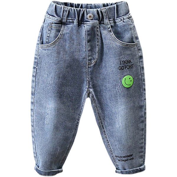 Madingi džinsai berniukams su siuvinėjimais ir kišenėmis
