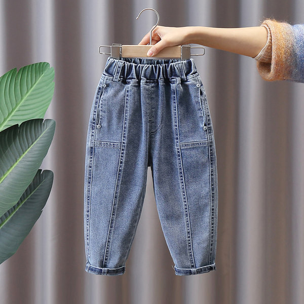 Vaikiškų džinsų elastingas diržas ir kišenė