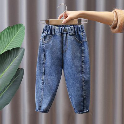 Šviesių ir tamsių spalvų vaikiški džinsai su tamprėmis