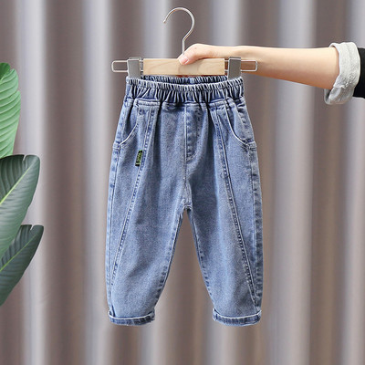 Vaikiški džinsai berniukams elastingu juosmeniu ir kišene