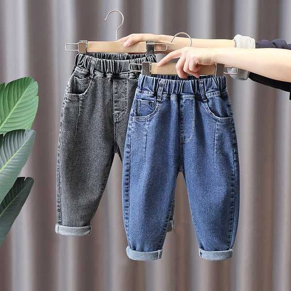 Jesensko-zimske dječje traperice za dječake - elastične s džepom