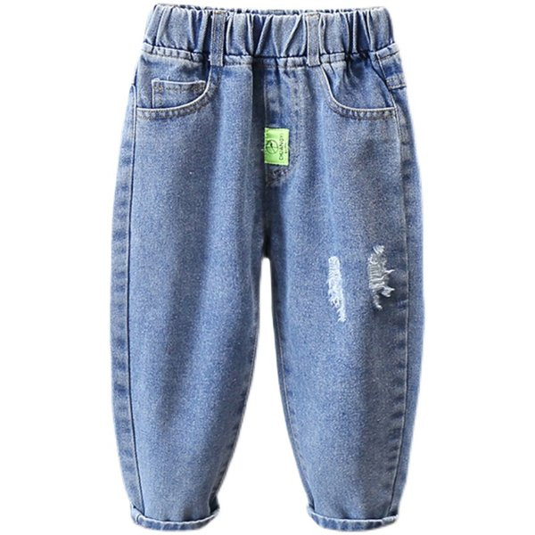 Vaikiški džinsai kasdieniniam naudojimui su tamprėmis ir kišenėmis