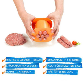 DIY Χειροκίνητη Μηχανή Γέμισης Λουκάνικων One Press Cevapcici Maker Κουζίνα Σπιτικό Hot Dog Burger Meat Food Pasta Presser Gadgets