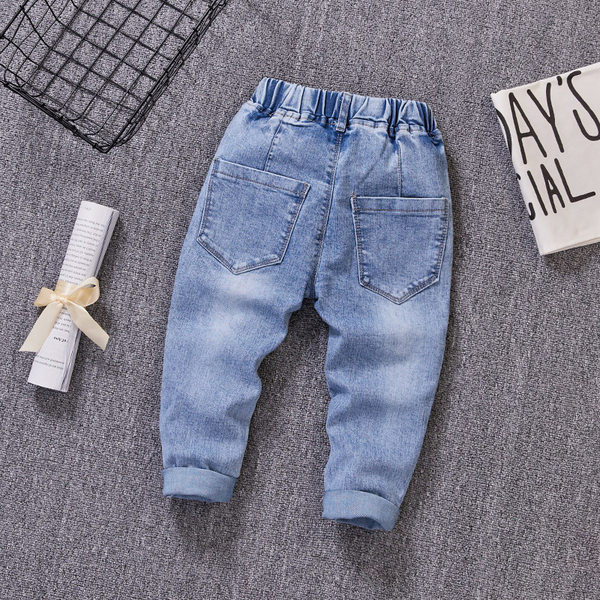 Blugi pentru copii elastici pentru baieti cu elastic si buzunar