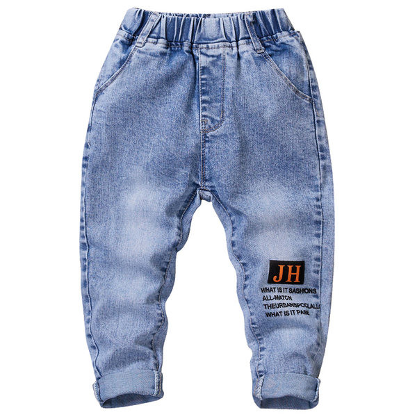 Blugi pentru copii elastici pentru baieti cu elastic si buzunar