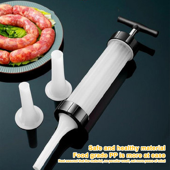 Χειροκίνητο Sausage Stuffer Jerky Fillers Stuffer Manaul Meat Tools Syringe Gun Funnel Nozzle for Home Kitchen Sausage Manual