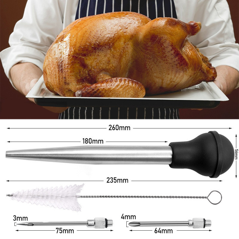 Virtuvė Virtuvė Nerūdijantis plienas Paukštiena BBQ Maistas Skonis Baster Švirkšto siurblys Virimas Vištiena Kalakutiena Paukštiena BBQ maistas