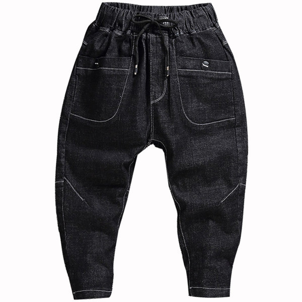 Blugi pentru copii elastici pentru baieti cu cravata