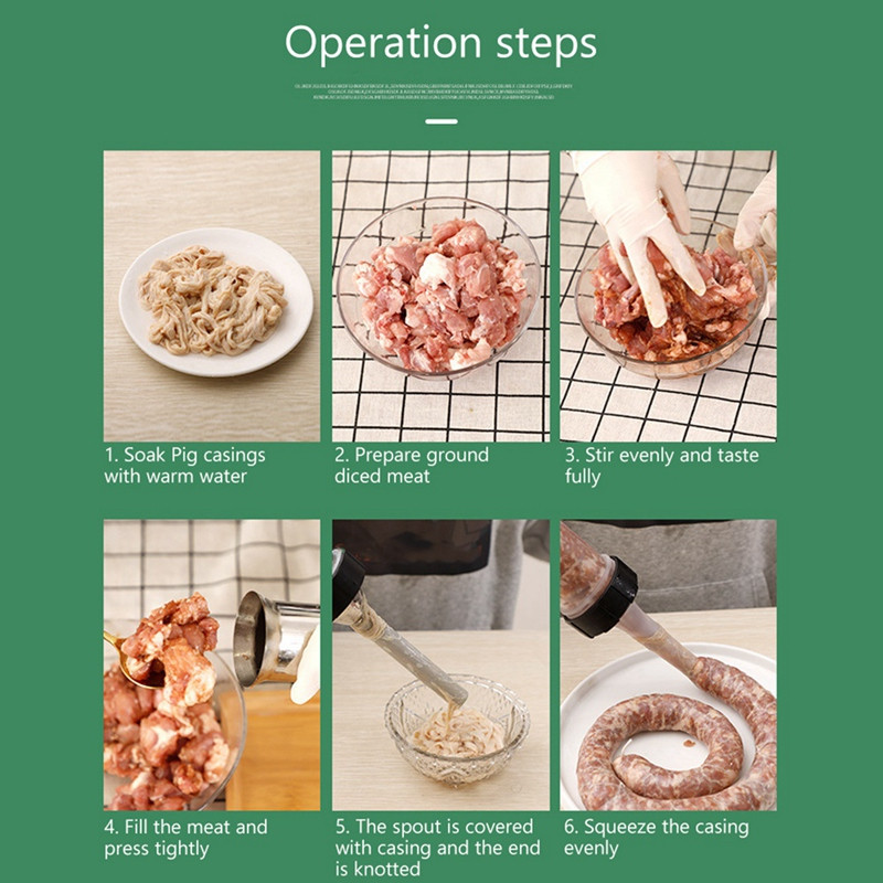 Rankinis dešrų mėsos užpildymo aparatas, skirtas dešrų mėsos įdarui užpildyti Rankiniu būdu valdomas dešrų mašinų piltuvo antgalis