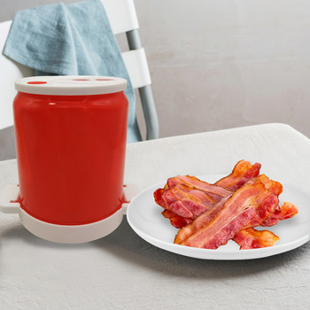 Σχάρα μπέικον μικροκυμάτων PP Ψησταριά μπάρμπεκιου ψησταριά υψηλής θερμοκρασίας Δίσκος κρέας Φούρνος μικροκυμάτων Bacon Maker Ράφι κουζίνας Ράφι για