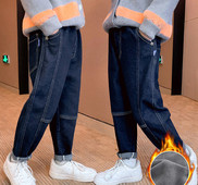 Vaikiški džinsai berniukams su pamušalu