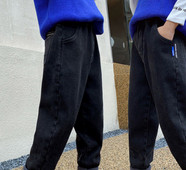 Blugi negri pentru copii cu captuseala