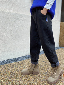 Blugi negri pentru copii cu captuseala