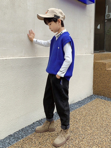 Blugi negri pentru copii cu captuseala