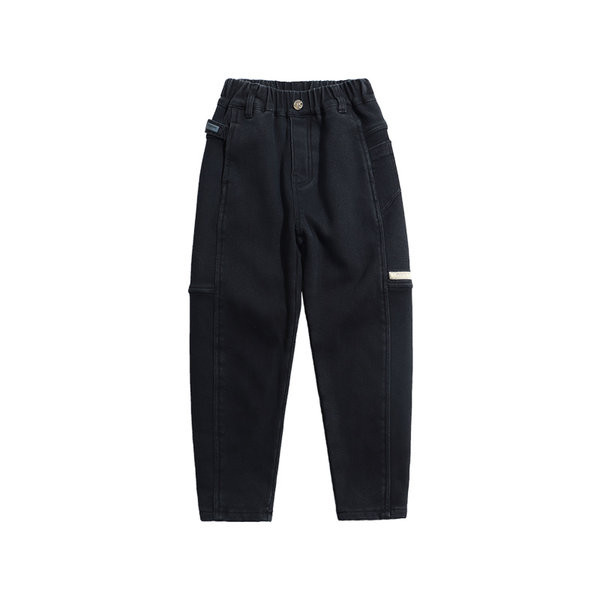 Rudens-žiemos džinsai berniukams su tamprėmis ir kišenėmis