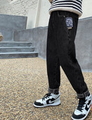 Vaikiški džinsai su pamušalu ir kišenėmis